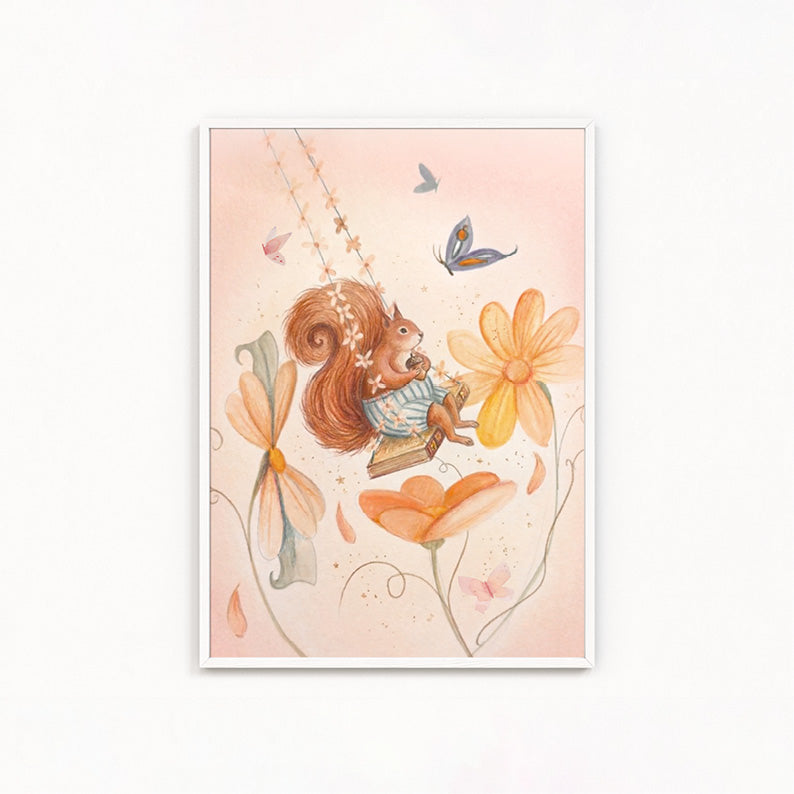 Lina Nocciolina e l’Altalena dei Giorni Lenti| stampa per la cameretta bambine | nursery room