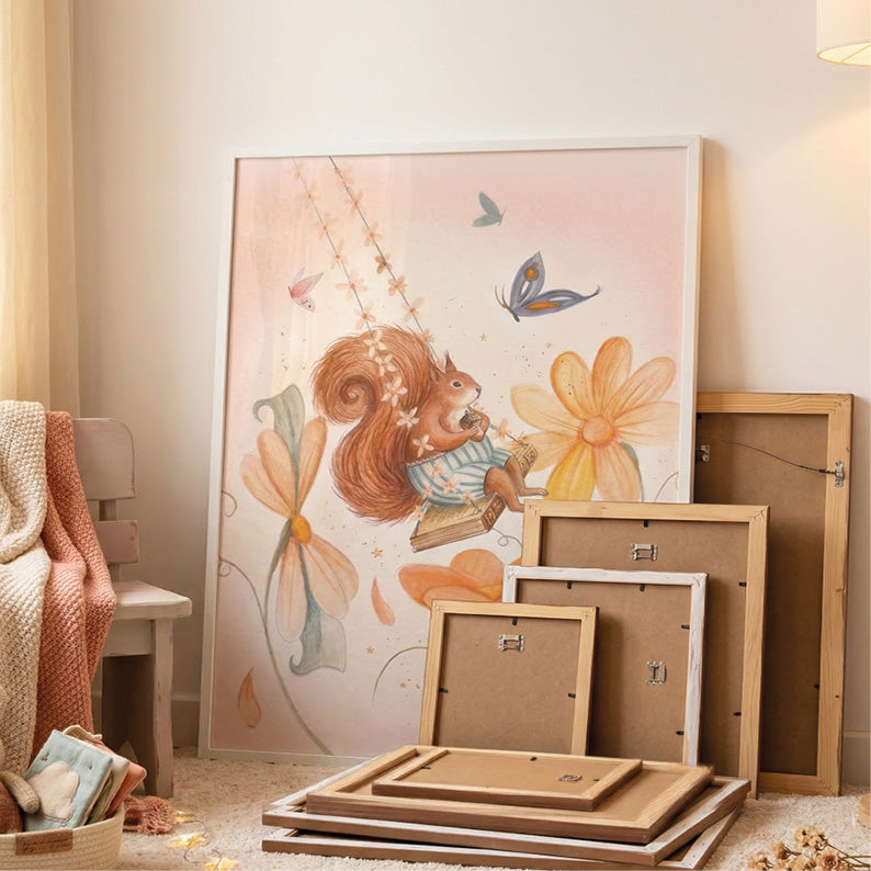 Lina Nocciolina e l’Altalena dei Giorni Lenti| stampa per la cameretta bambine | nursery room