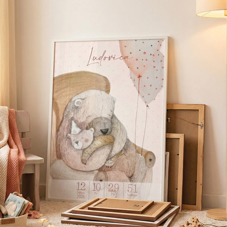 Quadretto Nascita –l’Abbraccio che Sapeva di Casa | PERSONALIZZABILE