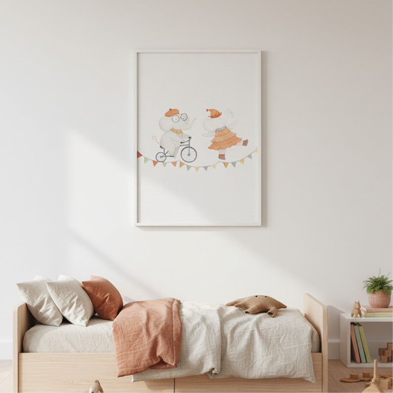 Gli Elefantini | stampa per la cameretta bambine | nursery room