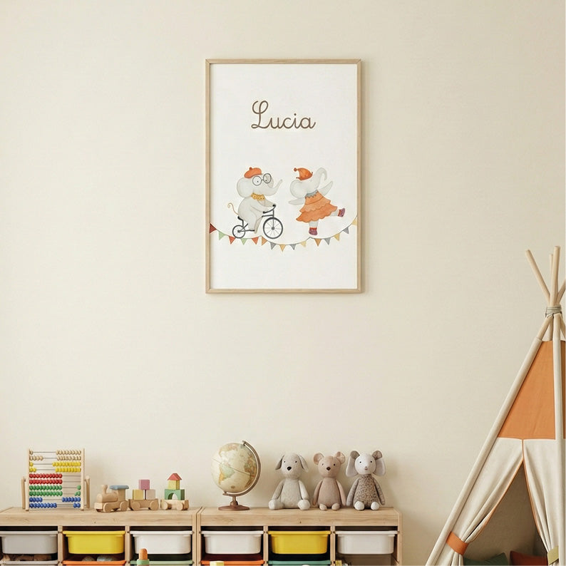 Gli Elefantini | stampa per la cameretta bambine | nursery room