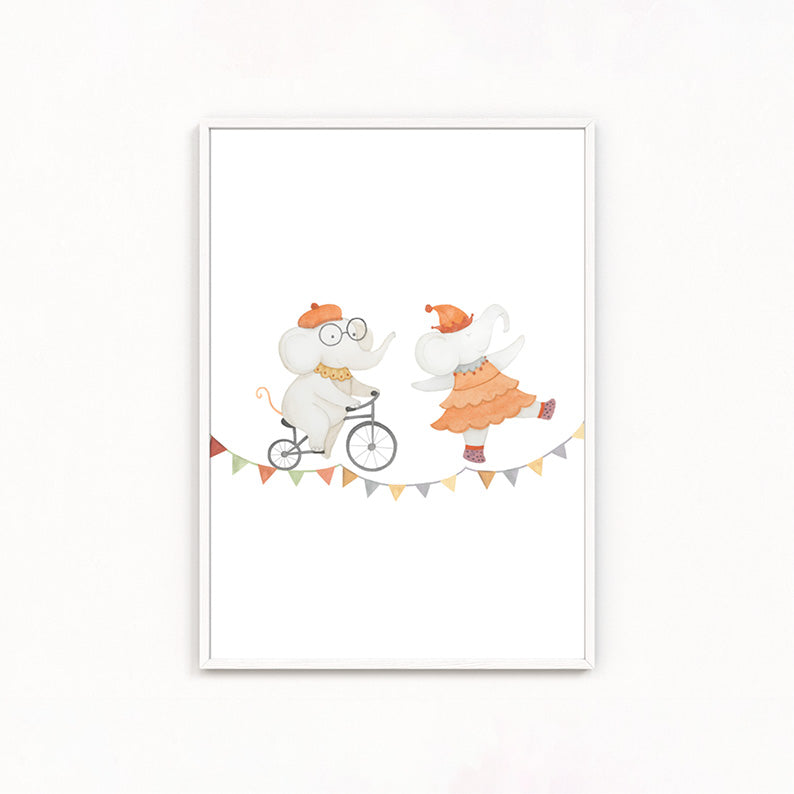 Gli Elefantini | stampa per la cameretta bambine | nursery room