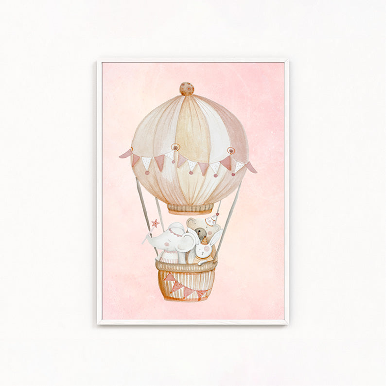 Amici in Mongolfiera | stampa per la cameretta bambine | nursery room