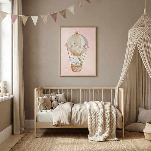 Amici in Mongolfiera | stampa per la cameretta bambine | nursery room