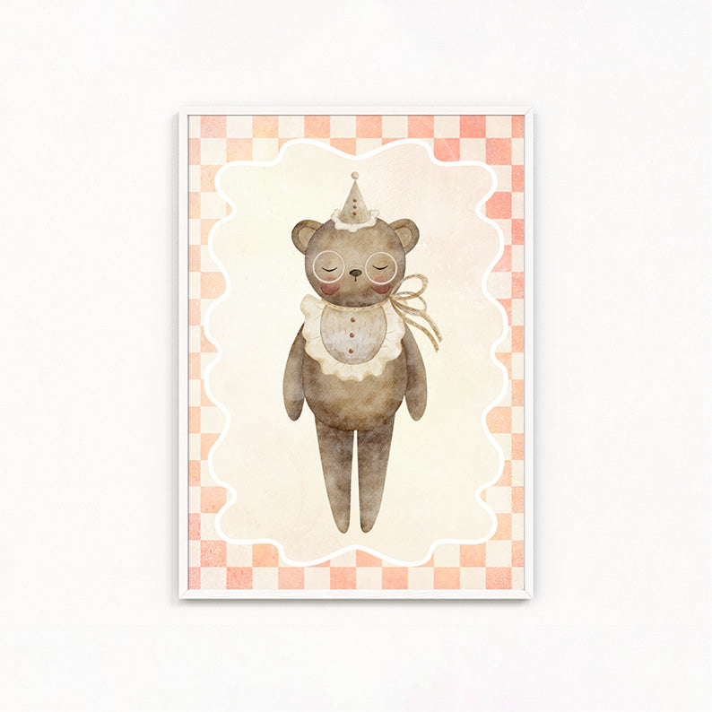 Orsetto con Cappellino | stampa per la cameretta bambine | nursery room