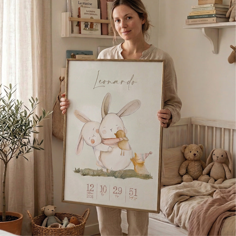 Quadretto Nascita-Abbracci Piccoli-PERSONALIZZABILE