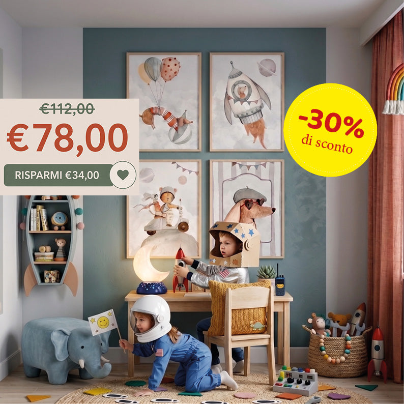 avventure nello spazio - set 4 quadretti